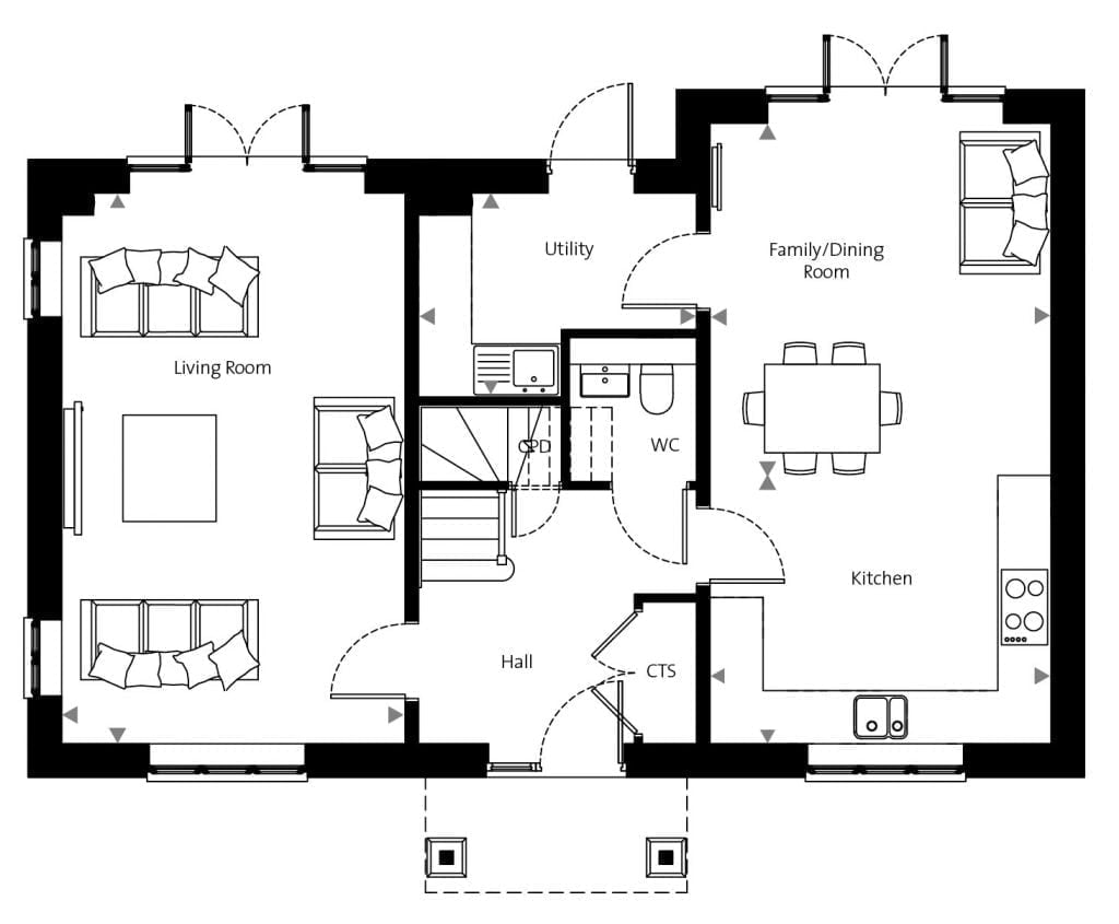 Farleigh, Plots 2-7, ground floor new build houses